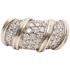 1980s Italian Made Diamond Gold Ring 2