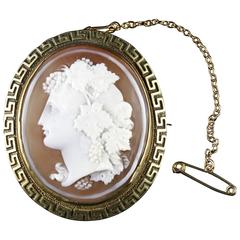 Antique Victorian Cameo Gold Brooch, circa 1860 11