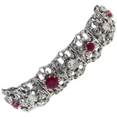Luise Gold Diamond Ruby Bracelet 11