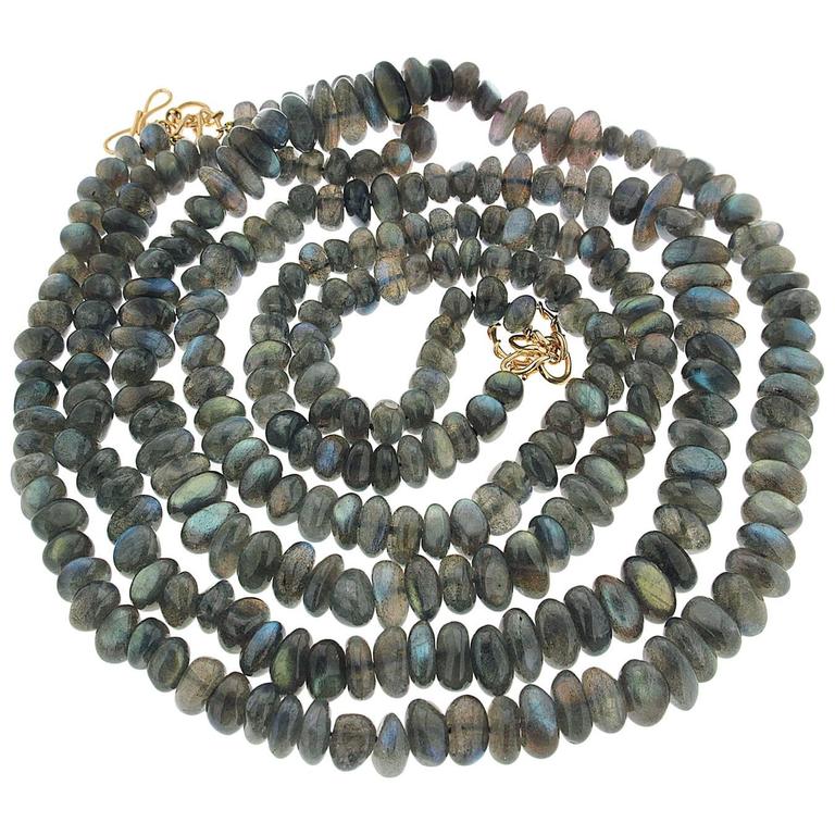 Two Strand Labradorite Necklace For Sale