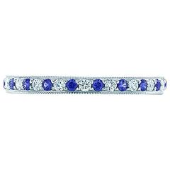 Tiffany & Co. Sapphire Diamond Platinum Eternity Ring