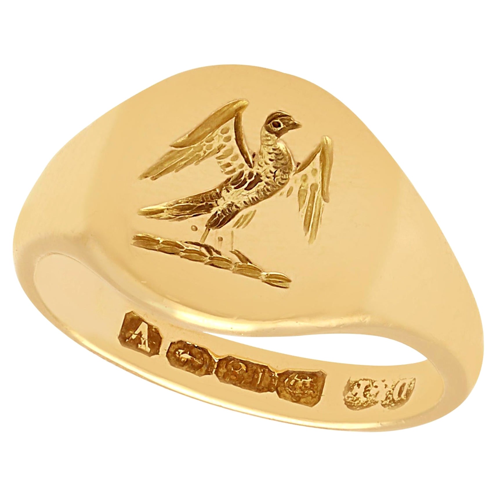 Antique 1920s Yellow Gold Signet Ring