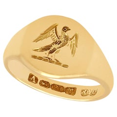 Vintage 1920s Yellow Gold Signet Ring