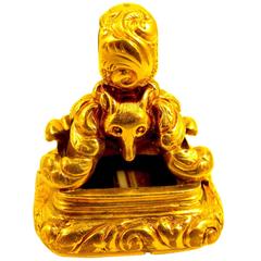 Antique Agate and Gold Fob 1