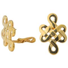 Ilias Lalaounis Gold Knot Motif Earrings