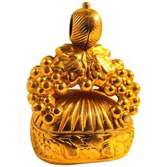Antique Gold-Plated Grape Motif Fob 4