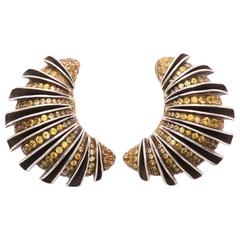 Marilyn Cooperman Yellow Sapphire Crescent Earclips 2