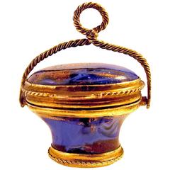 Antique Lapis Lazuli Basket Fob