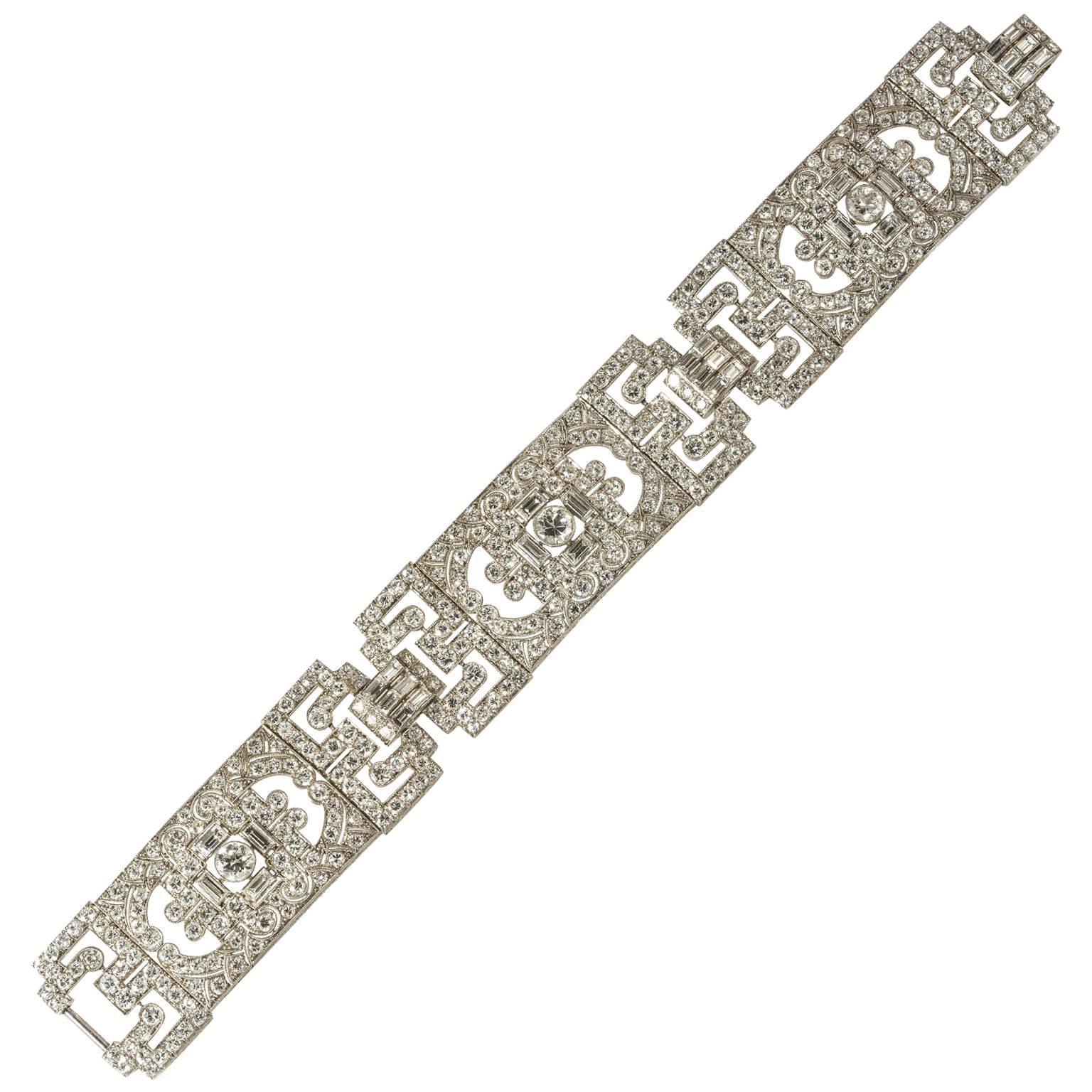 Edwardian Fine Quality Diamond Plaque Bracelet, circa 1910 For Sale