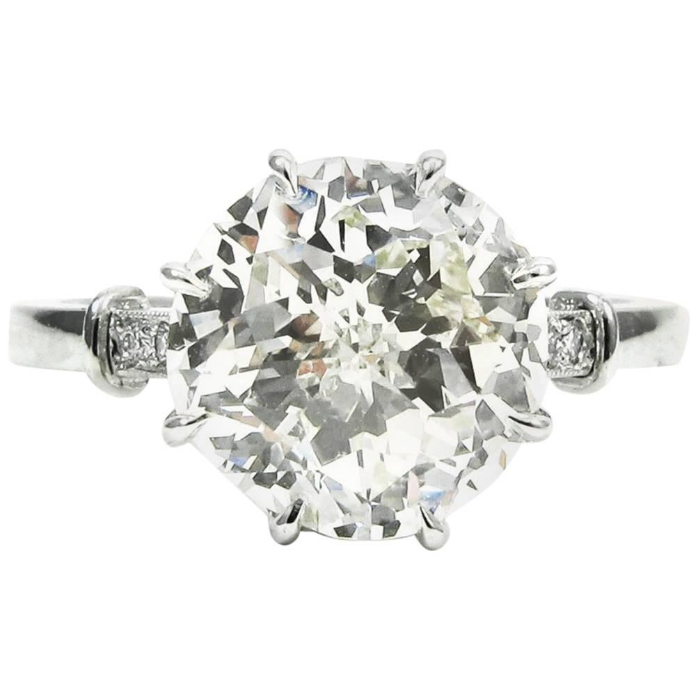 GIA Certified 3.04 Carat Jubilee Cut Diamond Platinum Engagement Ring