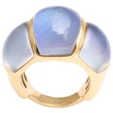  Lapis and Rock Crystal Gold Ring