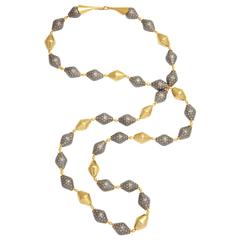 Diamond Gold Rhodium Plated Silver Capsule Necklace 11