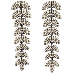 Diamond Silver Leaf Earrings 11
