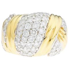 Stunning Jose Hess Designer Two Color Gold and 2.50 Carat Diamonds Ring 6