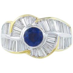 Striking 7.92 Carat Diamond Sapphire Ring