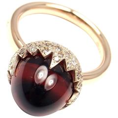 Pomellato Chimera Garnet Diamond Rose and White Gold Ring