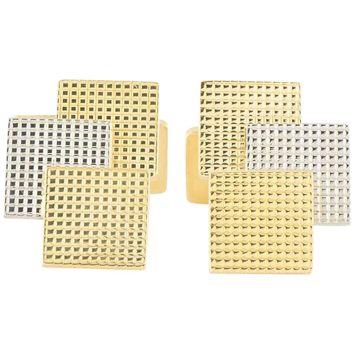 Piaget Square Cufflinks Yellow and White Gold