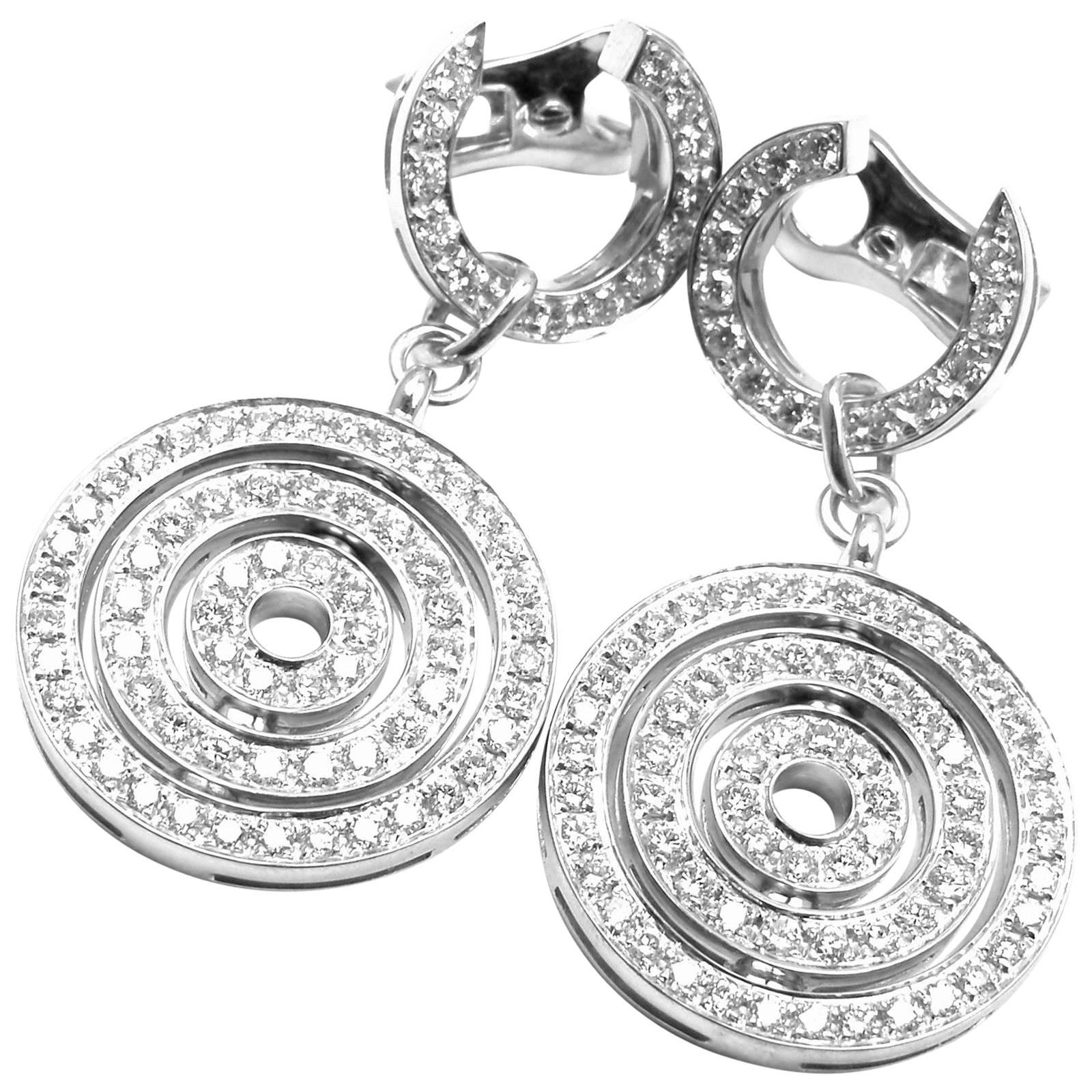 Bulgari Astrale Full Diamond Drop White Gold Earrings