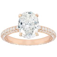 Marisa Perry Micro Pave 2.02 Carat Diamond Oval Engagement Ring