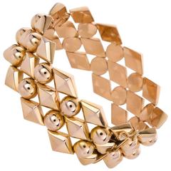 Retro Yellow Gold Flexible Bracelet 1