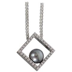 Collier Damiani en perles noires et diamants