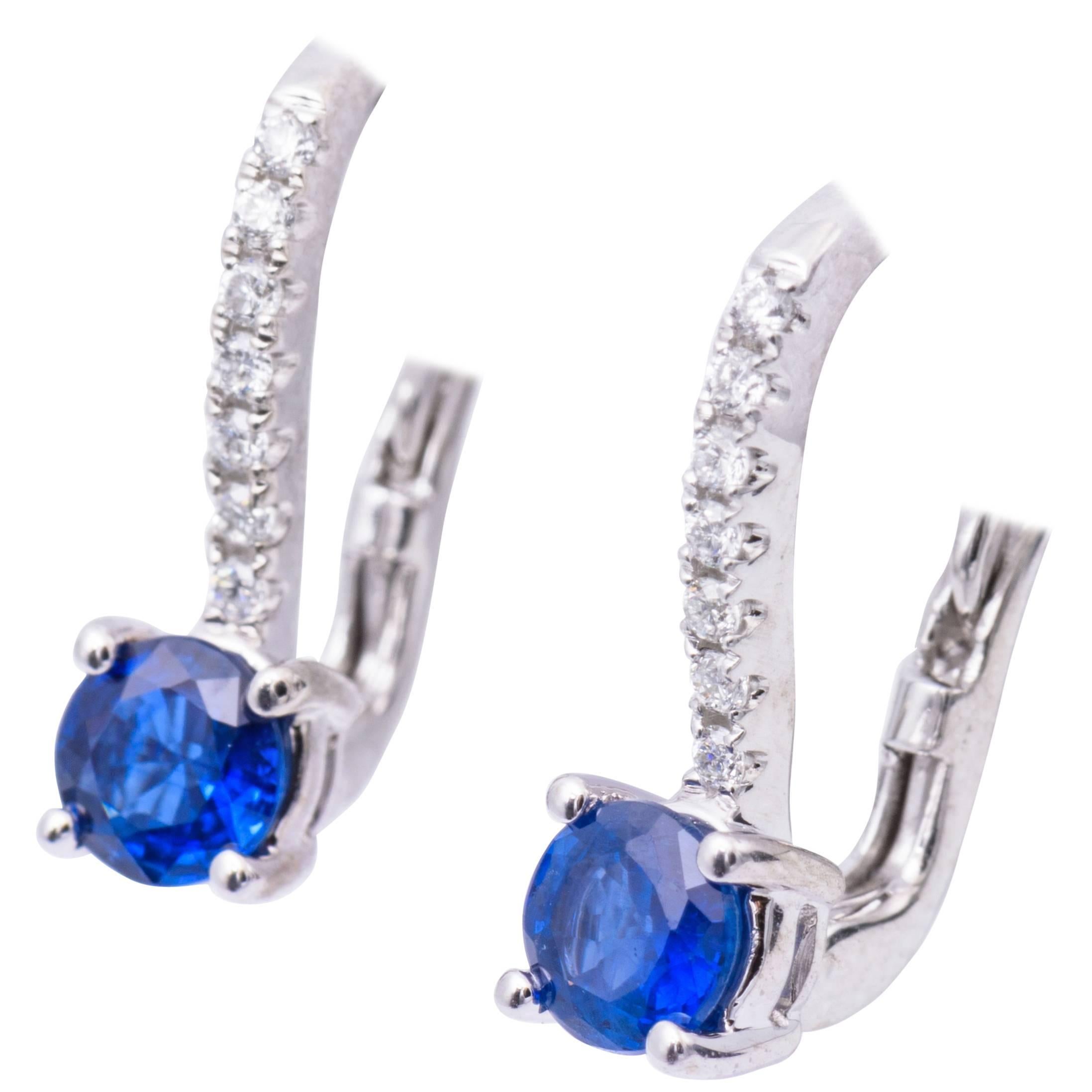 Sapphire Lever-Back Earrings