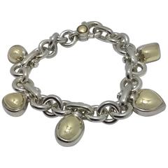 Silver and Gold Bracelet with heart charms 2