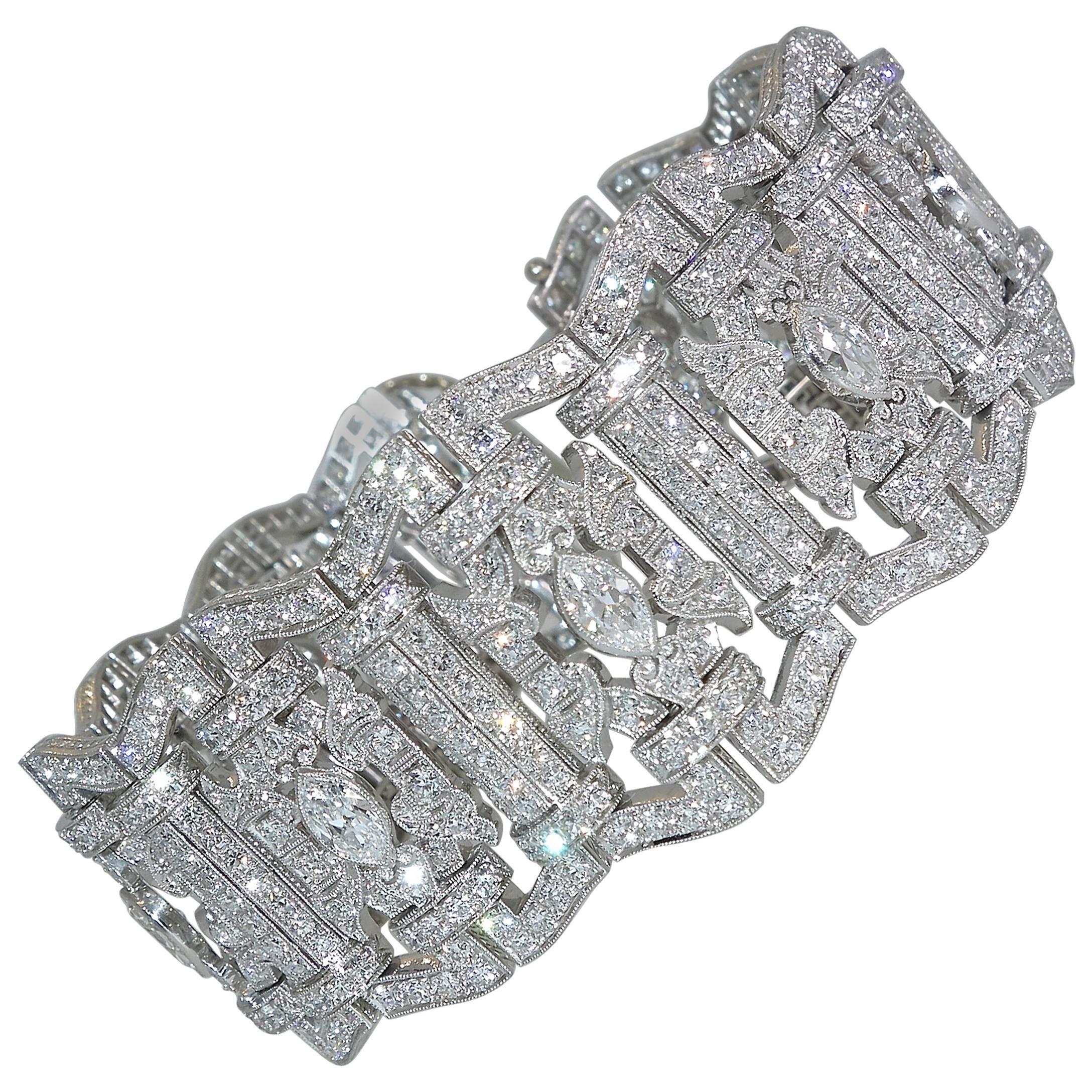 Art Deco Diamond Platinum Bracelet, circa 1935
