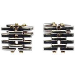 Tiffany & Co. Glamorous Gatelink Yellow Gold Sterling Silver Cufflinks