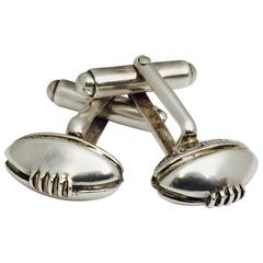 Tiffany & Co. Sterling Silver Rare Football Cufflinks