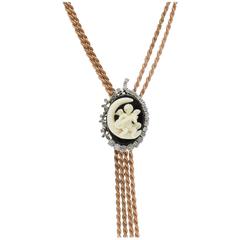 Luise Tsavorite Onyx Stone Diamond Silver Gold Necklace 8