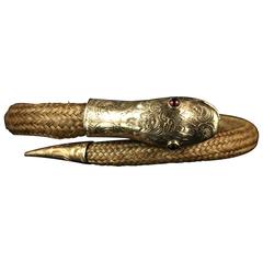Antique Georgian Mourning Snake Bangle Gold, circa 1780