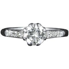 Antique Edwardian Diamond Solitaire circa 1910 Platinum Engagement Ring