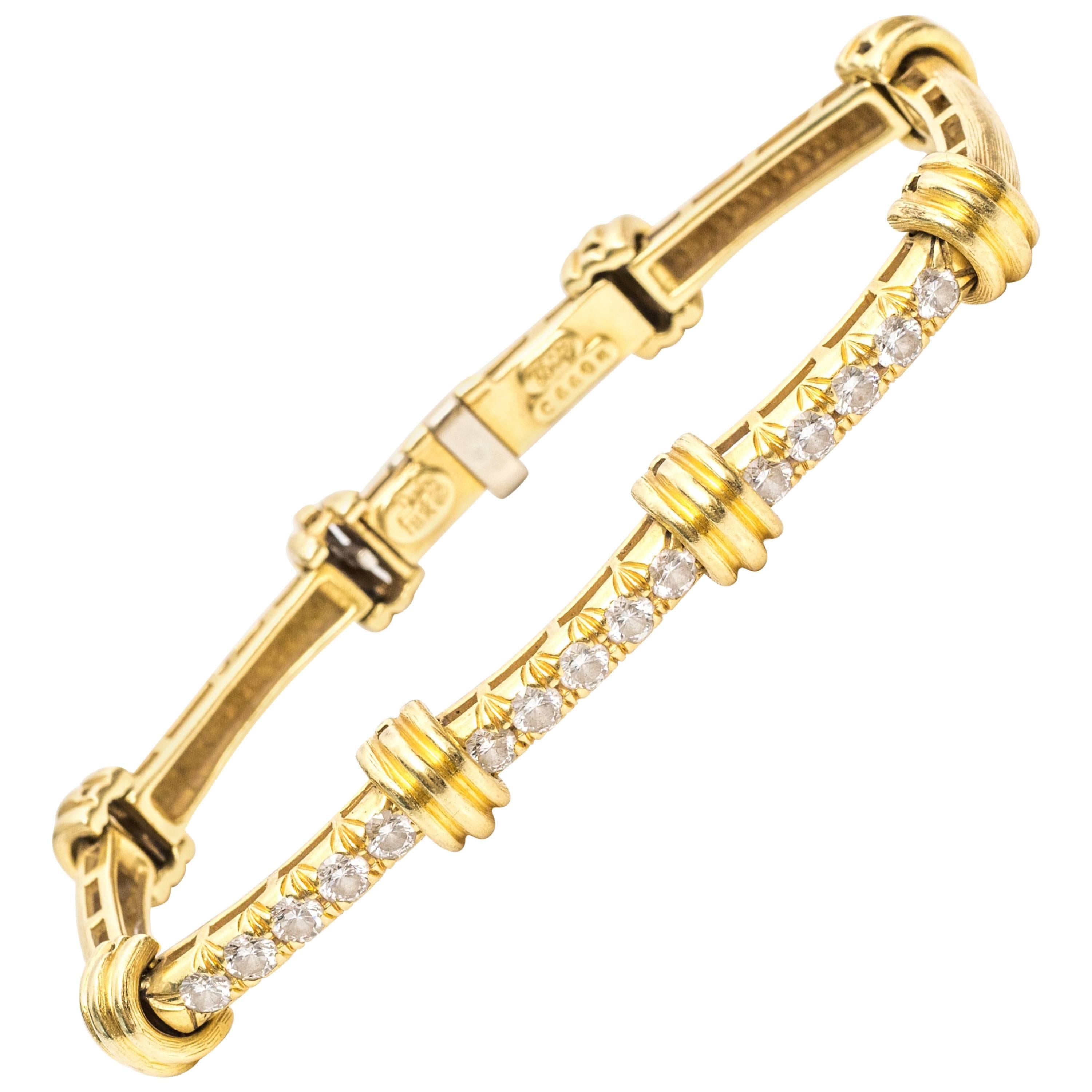 1990s Diamond Gold Dunay Bracelet