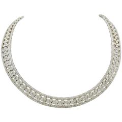 6.50 Carat Diamonds White Gold Choker Necklace
