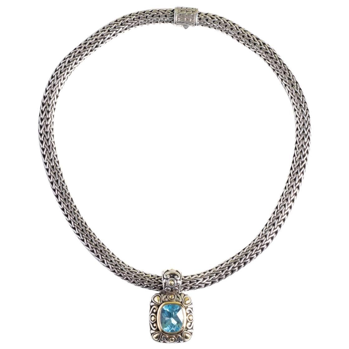 John Hardy Necklace with Blue Topaz Pendant