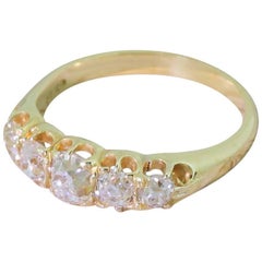 Victorian 1.65 Carat Old Cut Diamond Five-Stone Ring 7