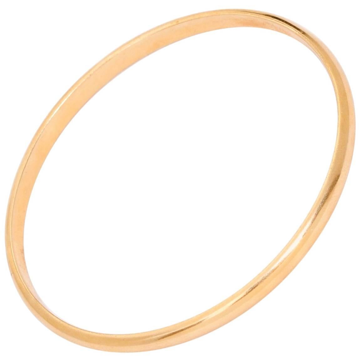 Tiffany & Co. Yellow Gold Oval Bangle Bracelet 