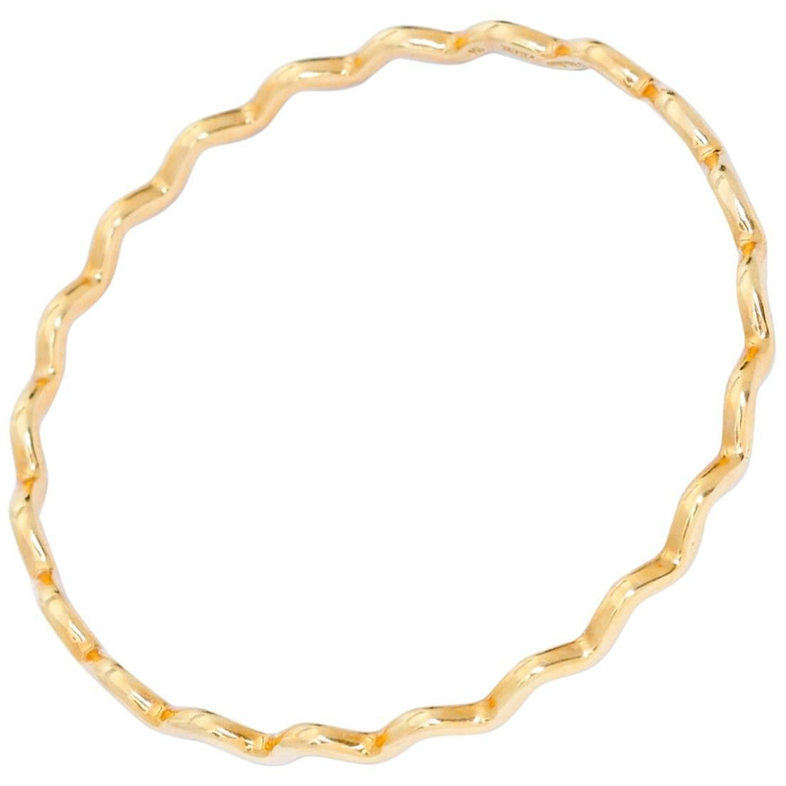 Tiffany & Co. Yellow Gold Squiggle Bangle Bracelet 