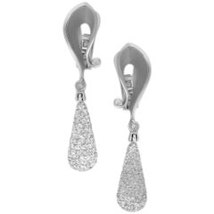 Alex Soldier Diamonds White Gold Calla Drop Dangle Earrings Limited Edition 5