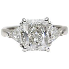 3 Carat Radiant-Cut GIA Certified Diamond Platinum Engagement Ring