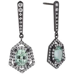 Cushla Whiting 'Constellation' Tourmaline White Diamond Drop Earrings