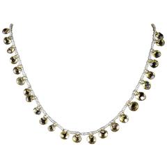 Antique Victorian Citrine Natural Pearl Necklace, circa 1870 1