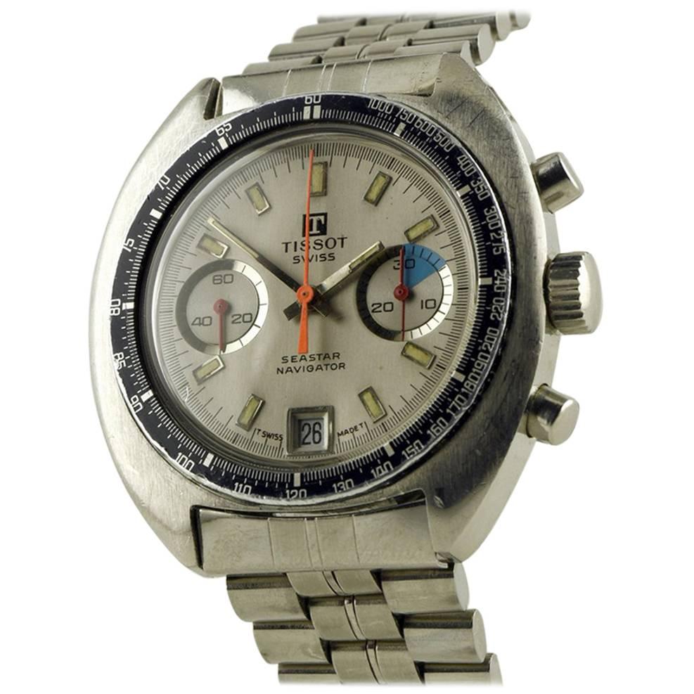 Klassisches Vintage-Chronograph mit Datums- Tissot Seastar Navigator, 1970er Jahre