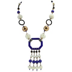 Perle Onyx Silber Gold Stein Gold Halskette