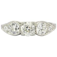 Edwardian  Old European Cut Diamond Platinum Engagement Ring