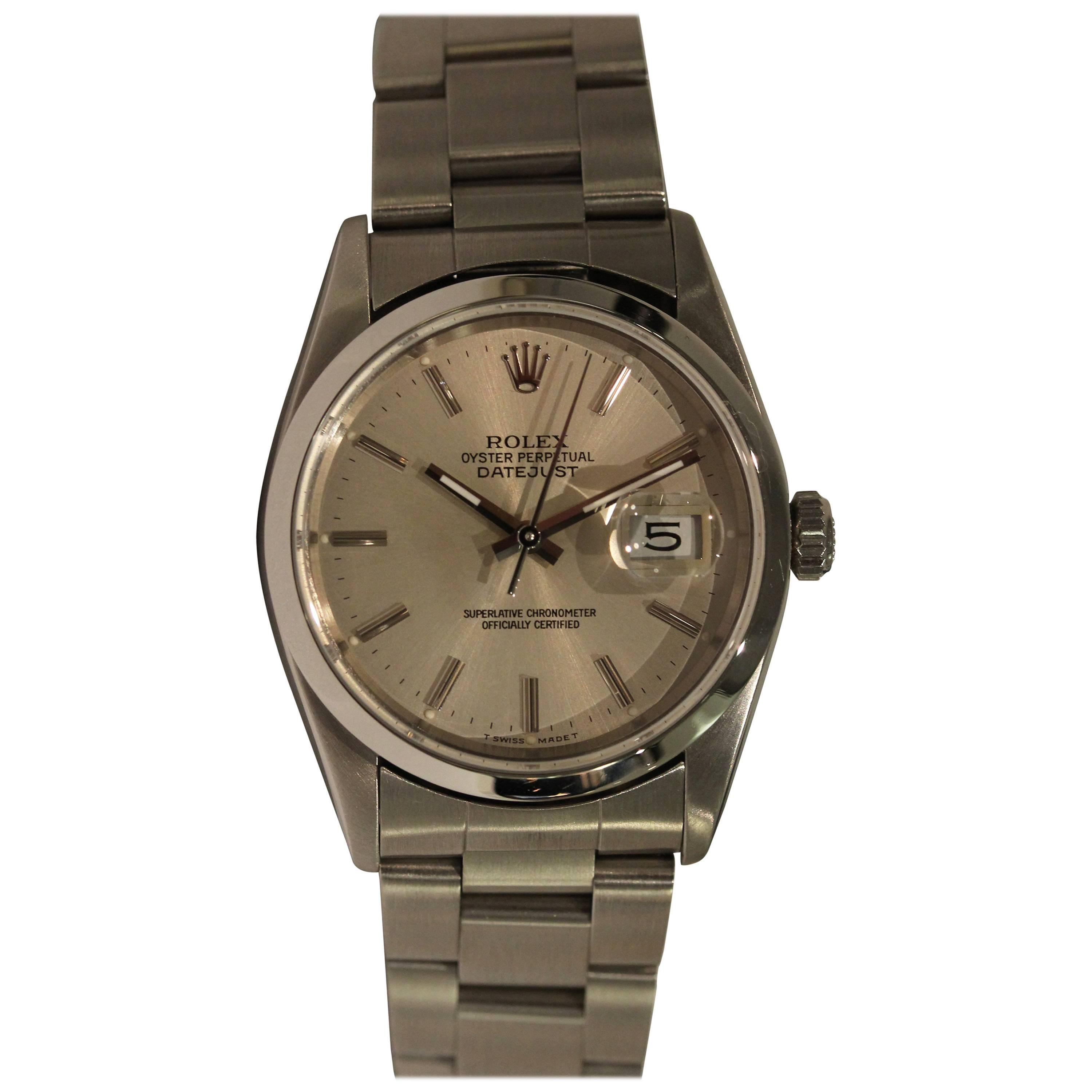 Rolex Stainless Steel Datejust Oyster Bracelet Wristwatch, circa 1997