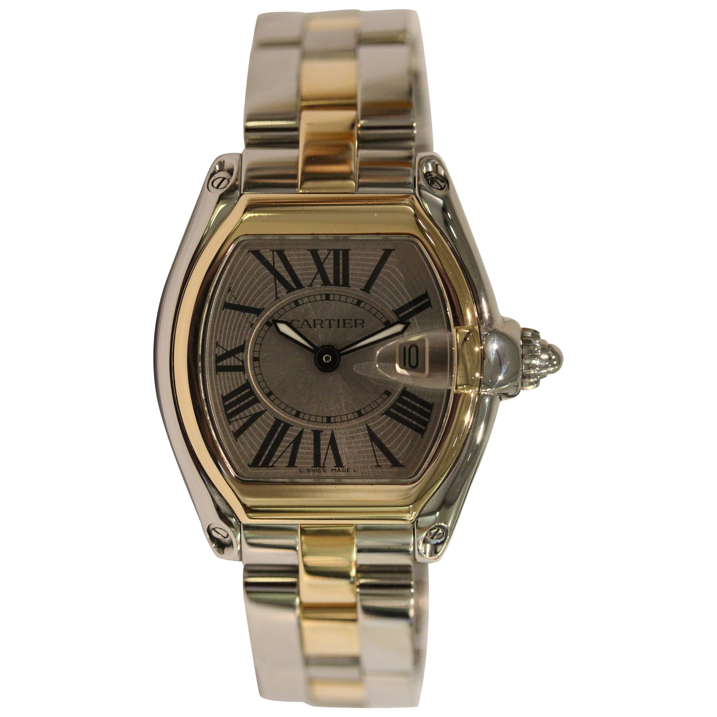 Cartier Yellow Gold Stainless Steel Roadster Quartz Wristwatch