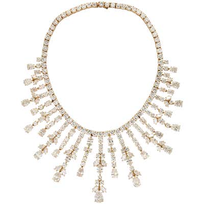 Important Van Cleef and Arpels Diamond Tania Necklace For Sale at 1stDibs