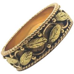19.2 Carat Gold Portuguese Ivy Leaf Band Ring